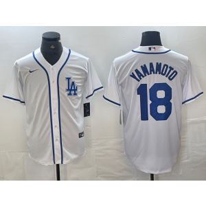 MLB Dodgers 18 Yoshinobu Yamamoto White Nike Cool Base Men Jersey MLB Dodgers 18 Yoshinobu Yamamoto White Nike Cool Base Men Jersey