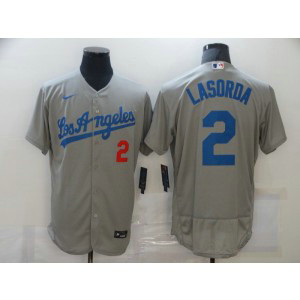 MLB Dodgers 2 Tommy Lasorda Gray World Series Nike Flexbase Men Jersey MLB Dodgers 2 Tommy Lasorda Gray World Series Nike Flexbase Men Jersey