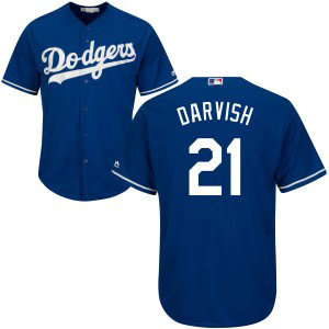 MLB Dodgers 21 Yu Darvish Blue Cool Base Men Jersey MLB Dodgers 21 Yu Darvish Blue Cool Base Men Jersey
