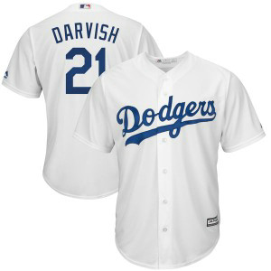 MLB Dodgers 21 Yu Darvish White Cool Base Men Jersey MLB Dodgers 21 Yu Darvish White Cool Base Men Jersey