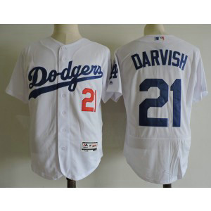 MLB Dodgers 21 Yu Darvish White Flexbase Men Jersey MLB Dodgers 21 Yu Darvish White Flexbase Men Jersey