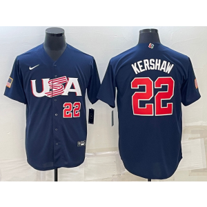 MLB Dodgers 22 Clayton Kershaw Blue 2023 World Series Cool Base Men Jersey MLB Dodgers 22 Clayton Kershaw Blue 2023 World Series Cool Base Men Jersey