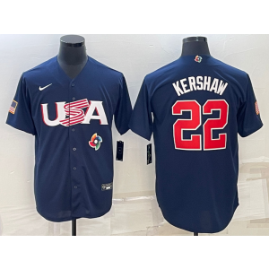 MLB Dodgers 22 Clayton Kershaw Blue 2023 World Series Men Jersey MLB Dodgers 22 Clayton Kershaw Blue 2023 World Series Men Jersey