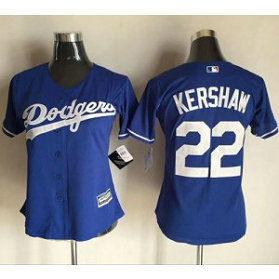 MLB Dodgers 22 Clayton Kershaw Blue Alternate Women Jersey MLB Dodgers 22 Clayton Kershaw Blue Alternate Women Jersey
