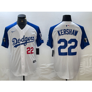 MLB Dodgers 22 Clayton Kershaw Blue White Nike Cool Base Men Jersey MLB Dodgers 22 Clayton Kershaw Blue White Nike Cool Base Men Jersey
