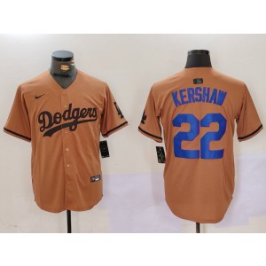 MLB Dodgers 22 Clayton Kershaw Brown Nike Cool Base Men Jersey MLB Dodgers 22 Clayton Kershaw Brown Nike Cool Base Men Jersey