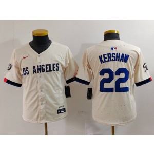 MLB Dodgers 22 Clayton Kershaw Cream Nike Cool Base Youth Jersey MLB Dodgers 22 Clayton Kershaw Cream Nike Cool Base Youth Jersey