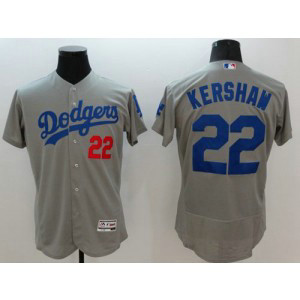 MLB Dodgers 22 Clayton Kershaw Grey 2016 New Flexbase Men Jersey MLB Dodgers 22 Clayton Kershaw Grey 2016 New Flexbase Men Jersey