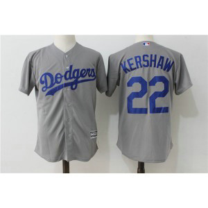 MLB Dodgers 22 Clayton Kershaw Grey Cool Base Men Jersey MLB Dodgers 22 Clayton Kershaw Grey Cool Base Men Jersey