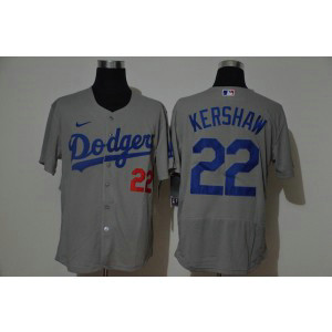 MLB Dodgers 22 Clayton Kershaw Grey Flexbase Men Jersey MLB Dodgers 22 Clayton Kershaw Grey Flexbase Men Jersey