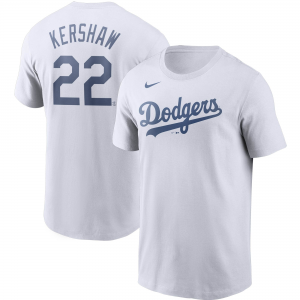 MLB Dodgers 22 Clayton Kershaw White T-shirt MLB Dodgers 22 Clayton Kershaw White T-shirt
