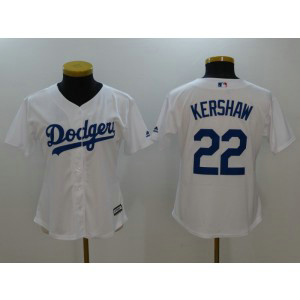 MLB Dodgers 22 Clayton Kershaw White Women Jersey MLB Dodgers 22 Clayton Kershaw White Women Jersey