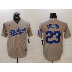 MLB Dodgers 23 Gibson Grey Nike Cool Base Men Jersey MLB Dodgers 23 Gibson Grey Nike Cool Base Men Jersey