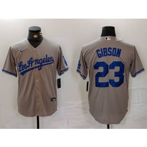 MLB Dodgers 23 Gibson Grey Nike Cool Base Men Jersey MLB Dodgers 23 Gibson Grey Nike Cool Base Men Jersey