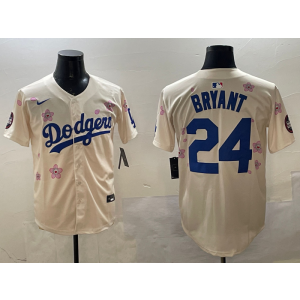 MLB Dodgers 24 Kobe Bryant Cream 2025 Tokyo Series Nike Cool Base Men Jersey MLB Dodgers 24 Kobe Bryant Cream 2025 Tokyo Series Nike Cool Base Men Jersey