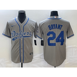 MLB Dodgers 24 Kobe Bryant Grey Baseball Logo Nike Cool Base Men Jersey MLB Dodgers 24 Kobe Bryant Grey Baseball Logo Nike Cool Base Men Jersey