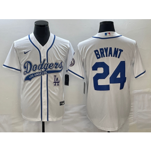 MLB Dodgers 24 Kobe Bryant White Baseball Logo Nike Cool Base Men Jersey MLB Dodgers 24 Kobe Bryant White Baseball Logo Nike Cool Base Men Jersey