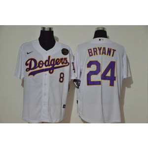 MLB Dodgers 24 Kobe Bryant White Purple 2020 Nike KB Cool Base Men Jersey MLB Dodgers 24 Kobe Bryant White Purple 2020 Nike KB Cool Base Men Jersey