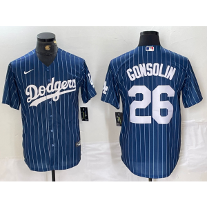 MLB Dodgers 26 Tony Gonsolin Blue Nike Cool Base Men Jersey MLB Dodgers 26 Tony Gonsolin Blue Nike Cool Base Men Jersey
