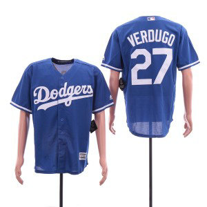 MLB Dodgers 27 Alex Verdugo Blue Cool Base Men Jersey MLB Dodgers 27 Alex Verdugo Blue Cool Base Men Jersey