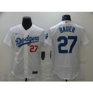 MLB Dodgers 27 Trevor Bauer White Nike Flexbase Men Jersey MLB Dodgers 27 Trevor Bauer White Nike Flexbase Men Jersey