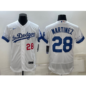MLB Dodgers 28 Martinez White 2020 City Connect Nike Flexbase Men Jersey MLB Dodgers 28 Martinez White 2020 City Connect Nike Flexbase Men Jersey