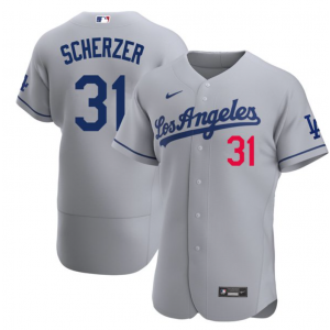 MLB Dodgers 31 Max Scherzer Grey Nike Flexbase Men Jersey MLB Dodgers 31 Max Scherzer Grey Nike Flexbase Men Jersey
