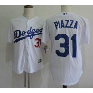 MLB Dodgers 31 Mike Piazza White New Cool Base Men Jersey MLB Dodgers 31 Mike Piazza White New Cool Base Men Jersey