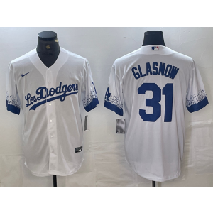 MLB Dodgers 31 Tyler Glasnow White City Connect Nike Cool Base Men Jersey MLB Dodgers 31 Tyler Glasnow White City Connect Nike Cool Base Men Jersey