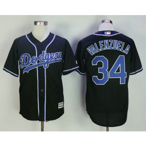 MLB Dodgers 34 Fernando Valenzuela Black Cool Base Men Jersey MLB Dodgers 34 Fernando Valenzuela Black Cool Base Men Jersey