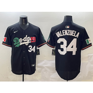 MLB Dodgers 34 Fernando Valenzuela Black Mexico Nike Cool Base Men Jersey MLB Dodgers 34 Fernando Valenzuela Black Mexico Nike Cool Base Men Jersey