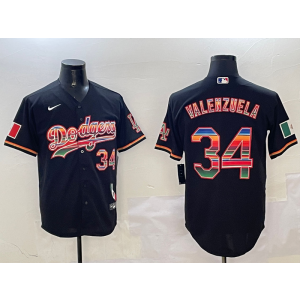 MLB Dodgers 34 Fernando Valenzuela Black Rainbowl Nike Cool Base Men Jersey MLB Dodgers 34 Fernando Valenzuela Black Rainbowl Nike Cool Base Men Jersey