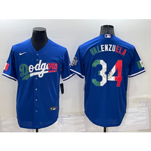 MLB Dodgers 34 Fernando Valenzuela Blue Mexcio Nike Cool Base Men Jersey MLB Dodgers 34 Fernando Valenzuela Blue Mexcio Nike Cool Base Men Jersey