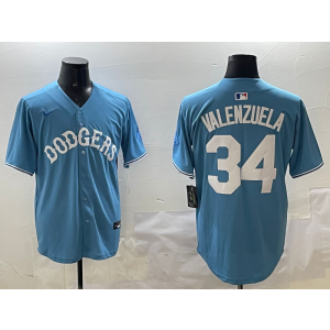 MLB Dodgers 34 Fernando Valenzuela Blue Nike Cool Base Men Jersey MLB Dodgers 34 Fernando Valenzuela Blue Nike Cool Base Men Jersey