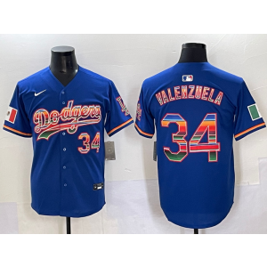 MLB Dodgers 34 Fernando Valenzuela Blue Rainbowl Nike Cool Base Men Jersey MLB Dodgers 34 Fernando Valenzuela Blue Rainbowl Nike Cool Base Men Jersey