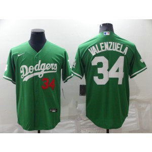 MLB Dodgers 34 Fernando Valenzuela Green Nike Cool Base Men Jersey MLB Dodgers 34 Fernando Valenzuela Green Nike Cool Base Men Jersey