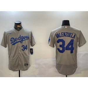 MLB Dodgers 34 Fernando Valenzuela Grey Nike Cool Base Men Jersey MLB Dodgers 34 Fernando Valenzuela Grey Nike Cool Base Men Jersey