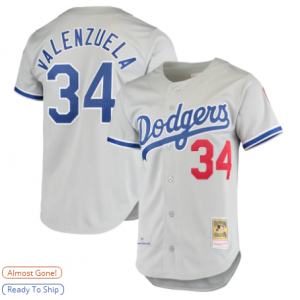 MLB Dodgers 34 Fernando Valenzuela Grey Throwback Men Jersey MLB Dodgers 34 Fernando Valenzuela Grey Throwback Men Jersey