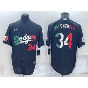 MLB Dodgers 34 Fernando Valenzuela Mexcio Black Nike Cool Base Men Jersey MLB Dodgers 34 Fernando Valenzuela Mexcio Black Nike Cool Base Men Jersey