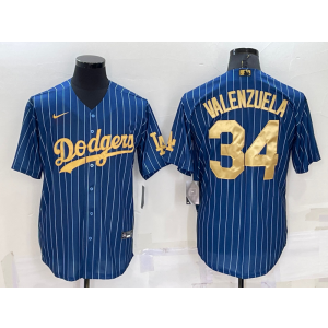 MLB Dodgers 34 Fernando Valenzuela Navy Gold Nike Cool Base Men Jersey MLB Dodgers 34 Fernando Valenzuela Navy Gold Nike Cool Base Men Jersey