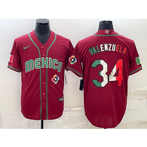 MLB Dodgers 34 Fernando Valenzuela Red 2023 World Series Men Jersey MLB Dodgers 34 Fernando Valenzuela Red 2023 World Series Men Jersey