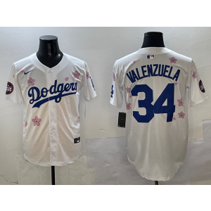 MLB Dodgers 34 Fernando Valenzuela White 2025 Tokyo Series Nike Cool Base Men Jersey MLB Dodgers 34 Fernando Valenzuela White 2025 Tokyo Series Nike Cool Base Men Jersey
