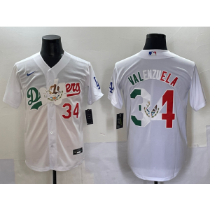 MLB Dodgers 34 Fernando Valenzuela White Mexico Nike Cool Base Men Jersey MLB Dodgers 34 Fernando Valenzuela White Mexico Nike Cool Base Men Jersey