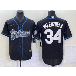 MLB Dodgers 34 Toro Valenzuela Black Baseball Nike Cool Base Men Jersey MLB Dodgers 34 Toro Valenzuela Black Baseball Nike Cool Base Men Jersey