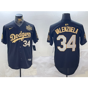 MLB Dodgers 34 Toro Valenzuela Black Gold 2024 World Series Nike Cool Base Men Jersey MLB Dodgers 34 Toro Valenzuela Black Gold 2024 World Series Nike Cool Base Men Jersey