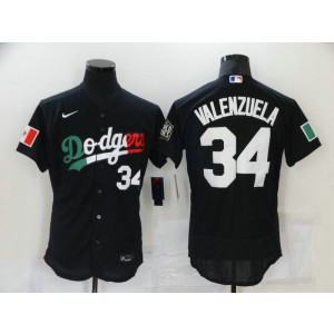 MLB Dodgers 34 Toro Valenzuela Black Mexico Flexbase Men Jersey MLB Dodgers 34 Toro Valenzuela Black Mexico Flexbase Men Jersey