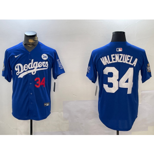 MLB Dodgers 34 Toro Valenzuela Blue 2024 World Series Nike Cool Base Men Jersey MLB Dodgers 34 Toro Valenzuela Blue 2024 World Series Nike Cool Base Men Jersey