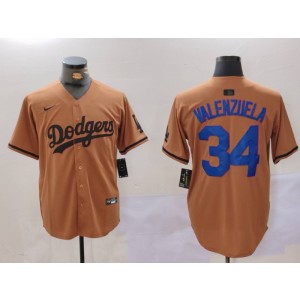 MLB Dodgers 34 Toro Valenzuela Brown Nike Cool Base Men Jersey MLB Dodgers 34 Toro Valenzuela Brown Nike Cool Base Men Jersey