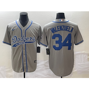 MLB Dodgers 34 Toro Valenzuela Grey Baseball Nike Cool Base Men Jersey MLB Dodgers 34 Toro Valenzuela Grey Baseball Nike Cool Base Men Jersey