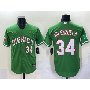 MLB Dodgers 34 Valenzuela Green Mexico Nike Cool Base Men Jersey MLB Dodgers 34 Valenzuela Green Mexico Nike Cool Base Men Jersey